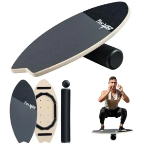 2-in-1 Balance Board Set with 9 Adjustable Modes for Core & Surf Training