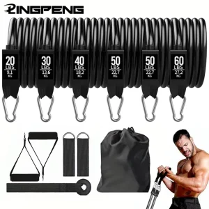 Resistance Bands Set with Handles, Door Anchor & Ankle Straps – Portable Training Kit