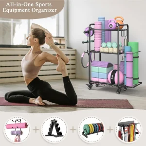 Heavy-Duty Gym Storage Rack for Mats, Dumbbells & Equipment