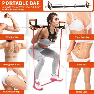 4-Level Resistance Bands Set with Handles – Adjustable Home Workout for Strength, Yoga & Pilates