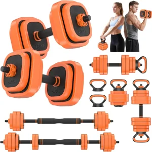 Adjustable Dumbbell Set with Connector, 4-in-1 Home Gym Equipment for Versatile Workouts